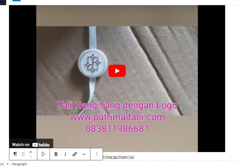 Tali hang tag dengan logo Merk