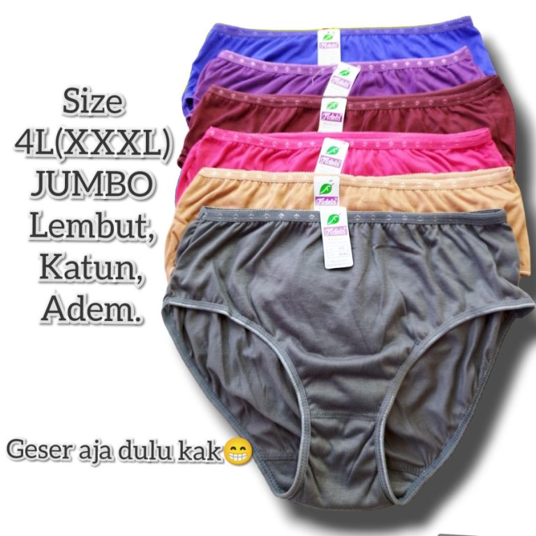 celana dalam CD wanita dewasa jumbo big size 4L 3XL XXXL gelap katun – 4L/XXXL