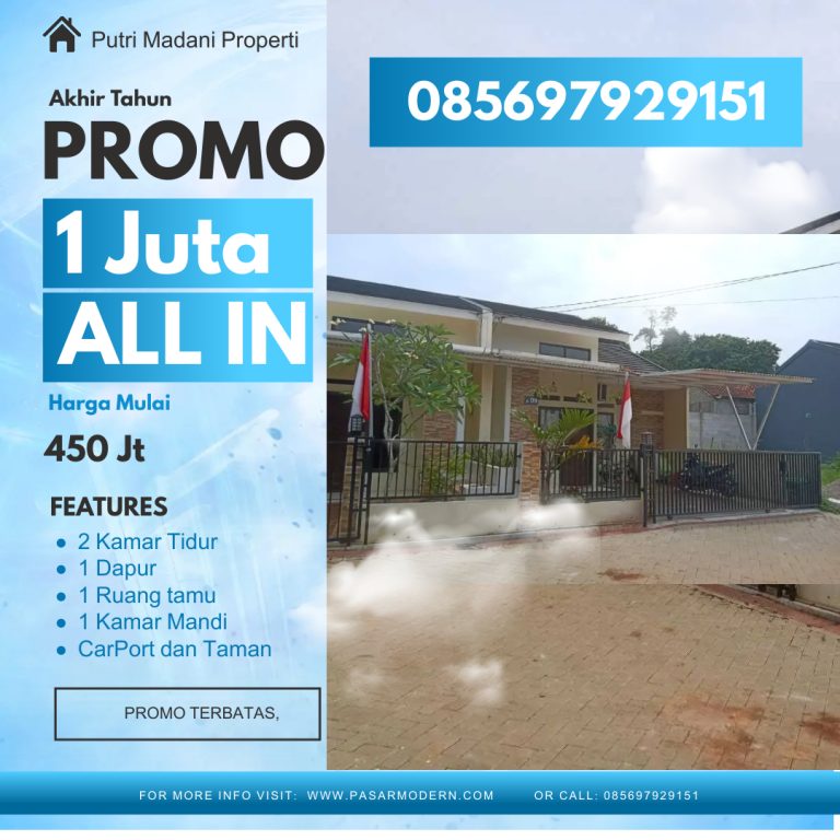 Promo Akhir Tahun Rumah PROMO 1 JT All in