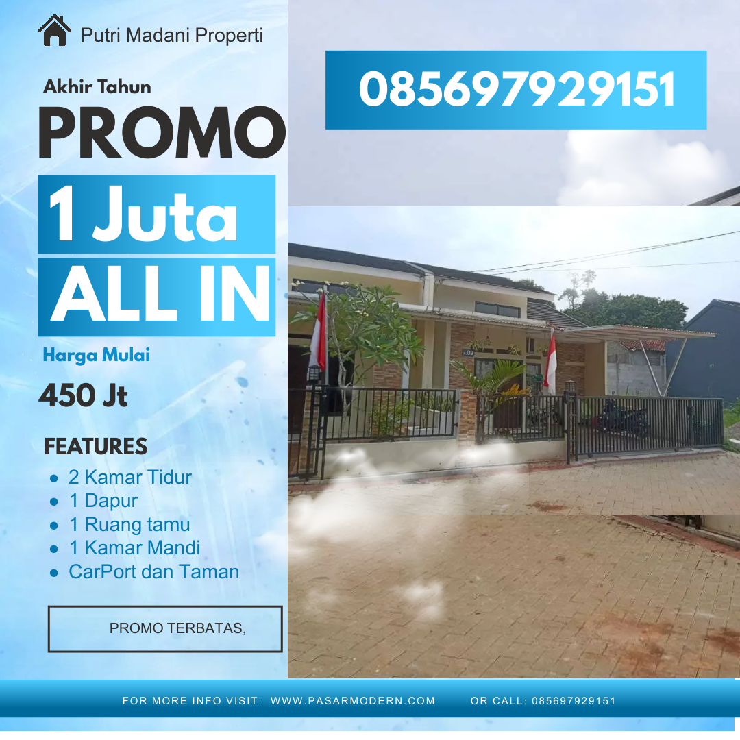 You are currently viewing Promo Akhir Tahun Rumah PROMO 1 JT All in
