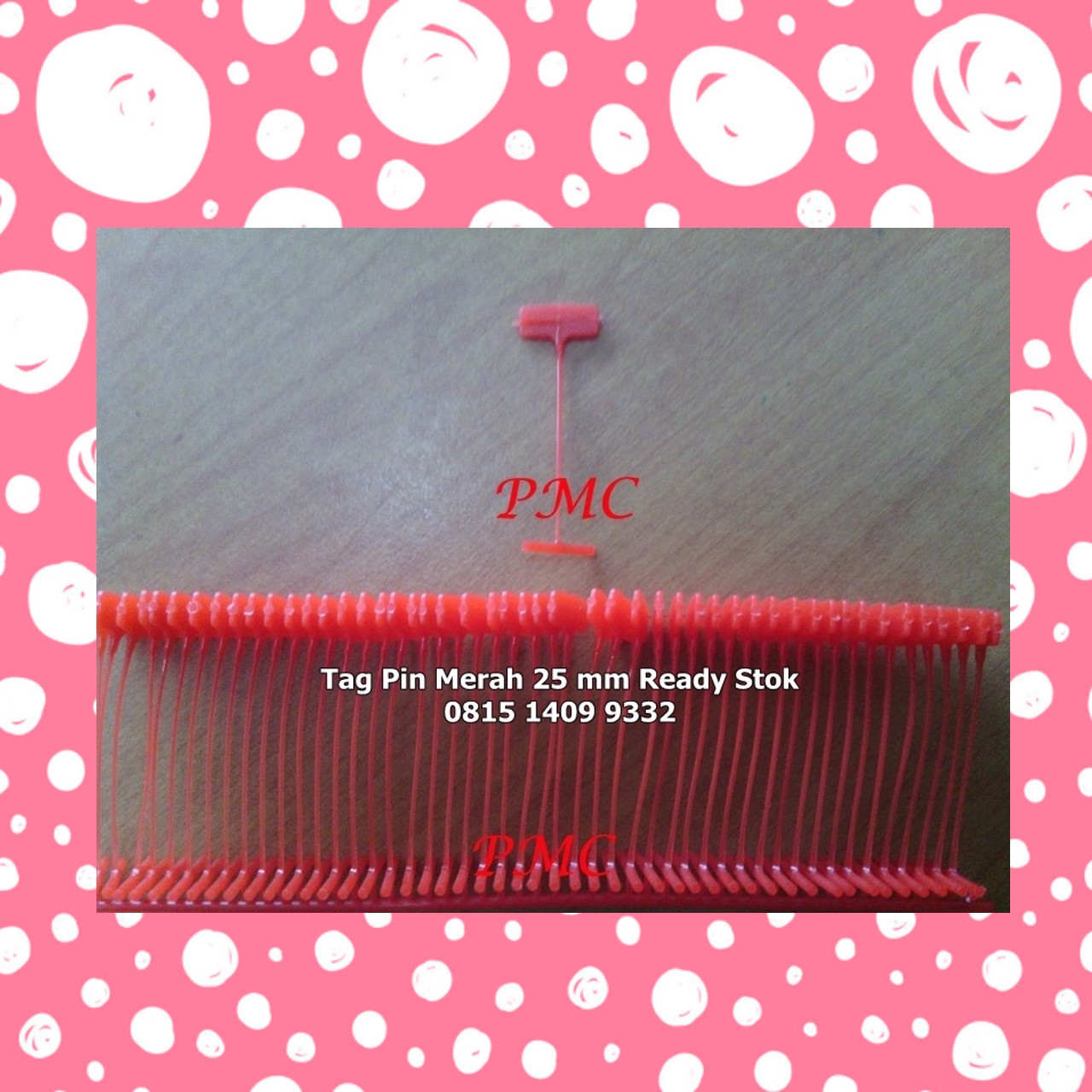 Jual Tag Pin ukuran 25mm warna Merah di Jakarta Pusat