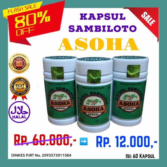 Kapsul SAMBILOTO ASLI ORIGINAL ASOHA isi 60