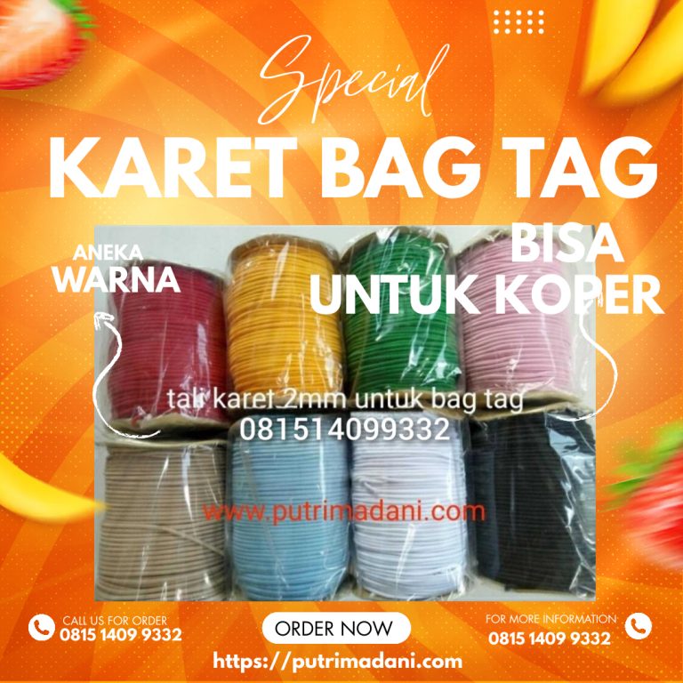 Tali Karet Elastis 2mm untuk Gantung Tag Nama Koper: Kecil, Elastis, dan Anti Putus!