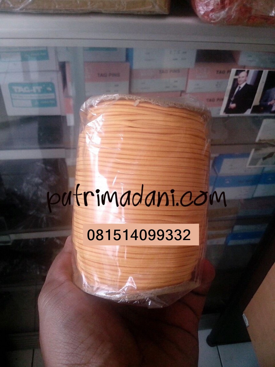 Tali Karet Elastis Warna Kuning Tua Untuk Gantung Hang Tag Koper
