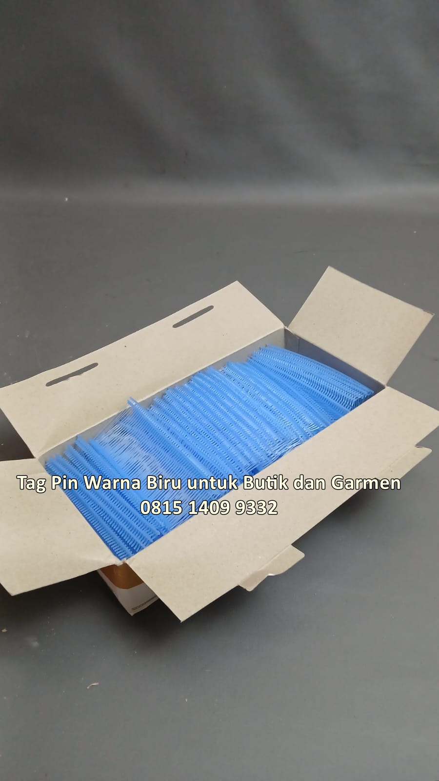 Tag Pin Warna Biru untuk Butik dan Garmen putrimadani 081514099332