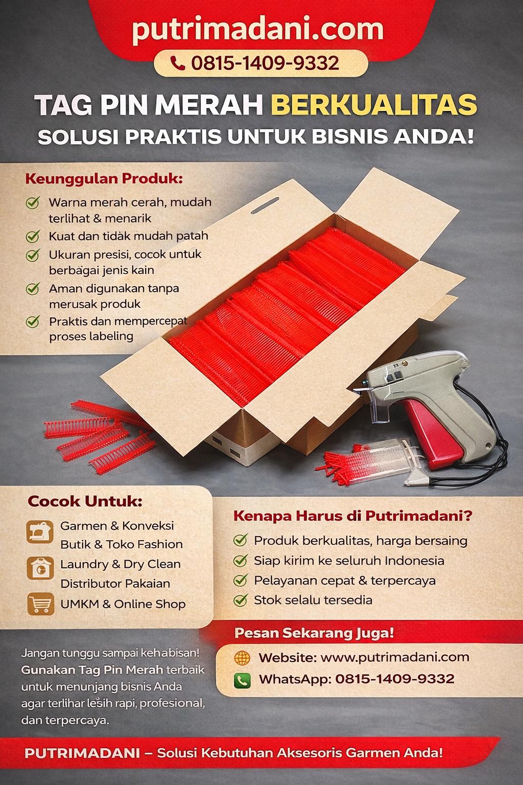 TAG PIN MERAH BERKUALITAS DI JAWA TENGAH