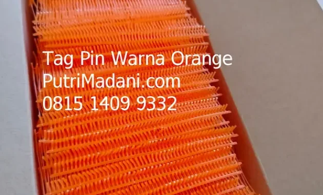 Tag Pin Warna Orange Ukuran 35 mm di Gresik: Solusi Praktis untuk Bisnis Pakaian, Laundry, dan Garmen