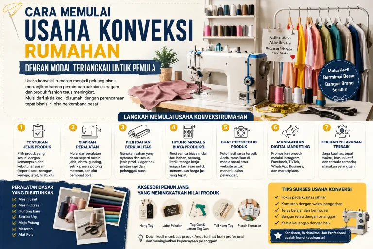 Cara Memulai Usaha Konveksi Rumahan dengan Modal Terjangkau untuk Pemula